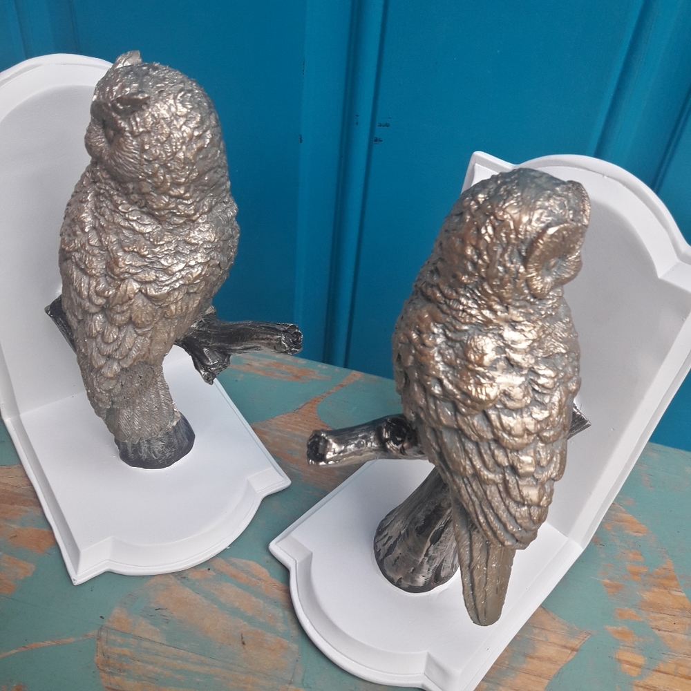 Book Ends Set of 2 Owls on a branch in Bronze Metal Brand NEW! - Picture 4 of 8